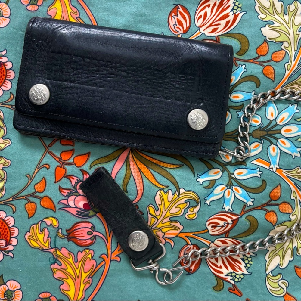 Harley Davidson Leather Vintage Chain Wallet